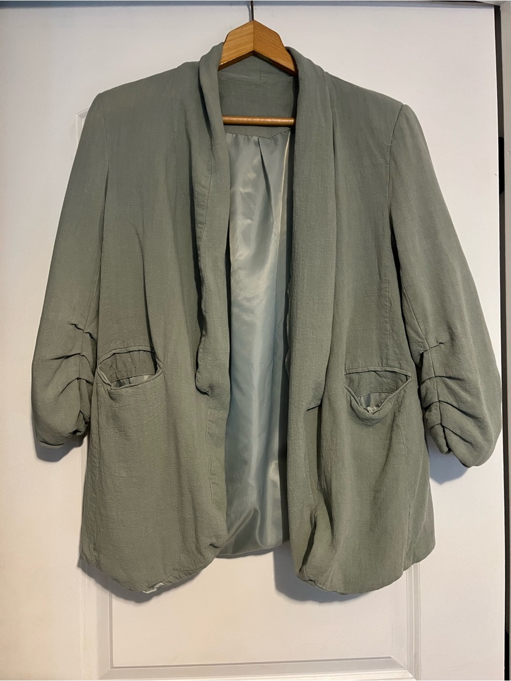 Light Sage Women's Open Front Blazer Jacket medium